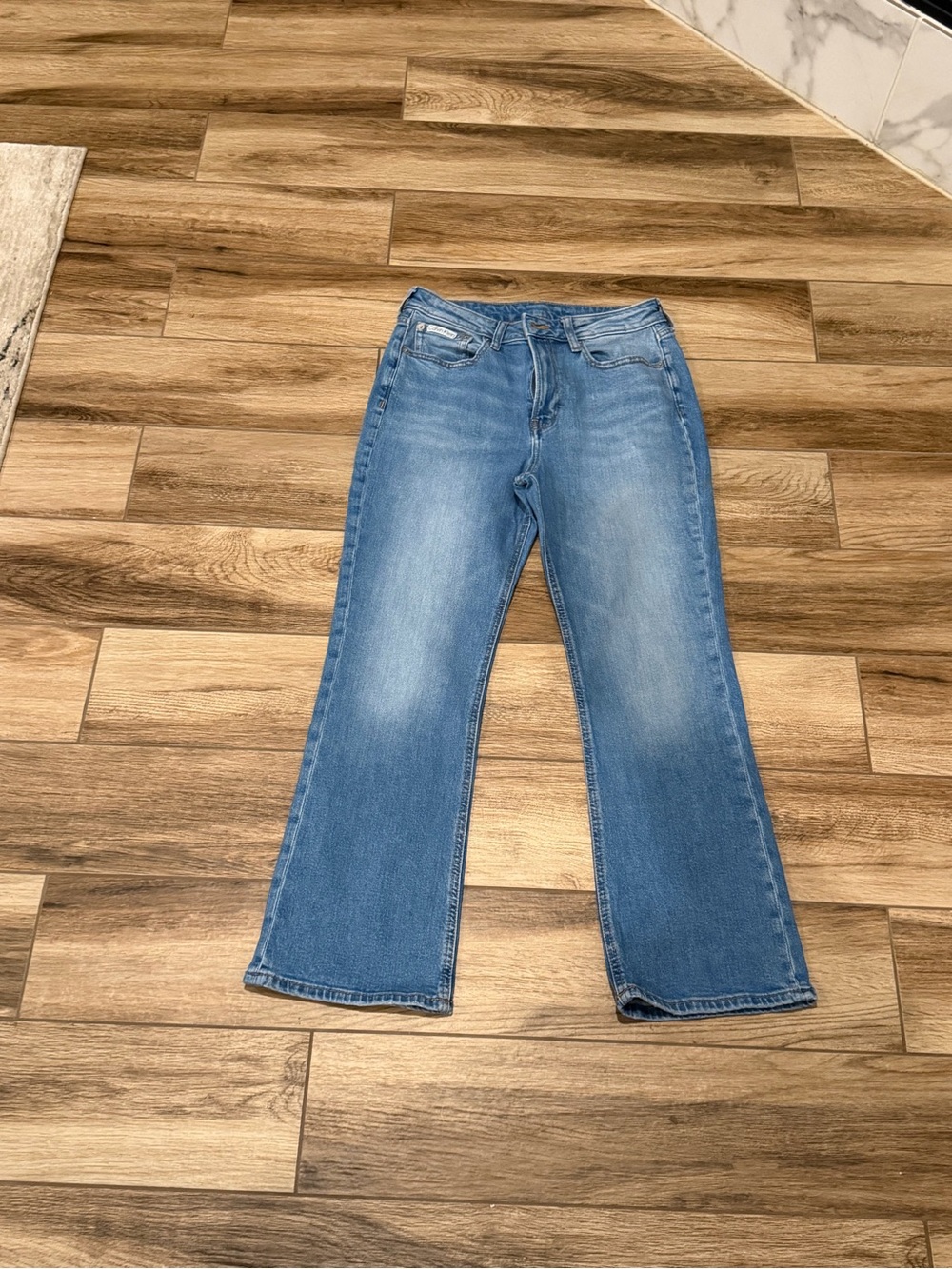 Calvin Klein Jeans Medium Blue Wide-Leg Flare Denim